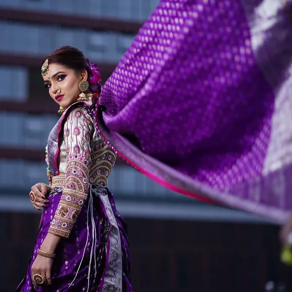 Purple_Embellished_Banarasi_Jacquard_Saree_(Purple)